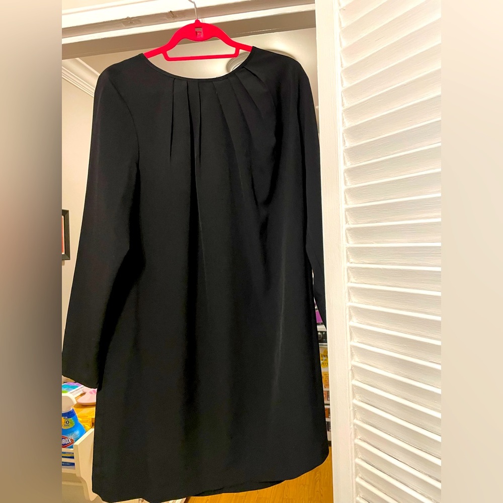 Black Pleated Shift Dress. H&M size 14